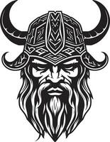 nordic navigatör en viking logotyp i vektor arv av de långskepp en viking väktare ikon