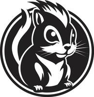 glücklich Chipmunk Logo Symbol schwarz Vektor spielerisch Chipmunk Logo Symbol schwarz Vektor