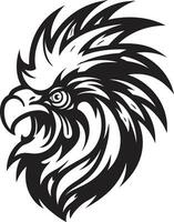 glatt Hahn Logo im majestätisch schwarz Hahn Majestät im Vektor Kunstform