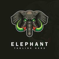 elefant huvud maskot design logotyp vektor