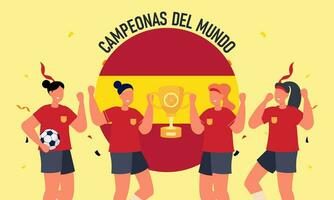 Sieg zum das Spanisch Frauen s National Fußball Mannschaft vektor