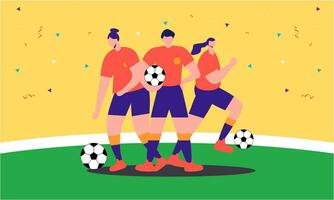 Sieg zum das Spanisch Frauen s National Fußball Mannschaft vektor