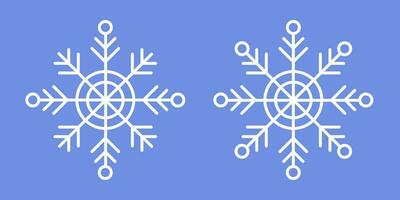 Weiß Schneeflocken auf Blau Hintergrund. editierbar Winter isoliert Symbole im Silhouette. Schnee Kristalle. einfach Linie Stil vektor