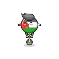 Der süße Palästina-Flaggenabzeichen-Charakter fährt ein Zirkusrad vektor