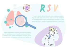 medicinsk illustration av rsv -respiratoriska syncytial virus i platt stil och vektor design.