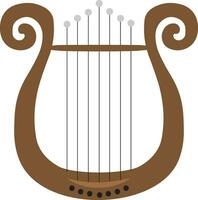 Vektor Illustration von Jahrgang Leier isoliert im Weiß Hintergrund. Leier Musical Instrument Vorlage