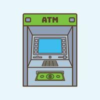 Geldautomat Maschine eben Illustration, Geld aus von Geldautomat Maschine vektor