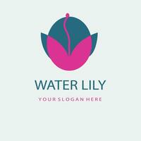 kreativ Wasser Lilie Blume Logo Design. vektor