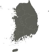 Vektor leer Karte von Süd Korea mit Provinzen, Metropolitan- Städte und administrative Abteilungen. editierbar und deutlich beschriftet Lagen.