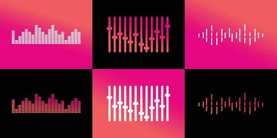 musik logotyp design unik begrepp med utjämnare premie vektor