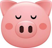 süß Schwein Gesicht Emoji Aufkleber vektor