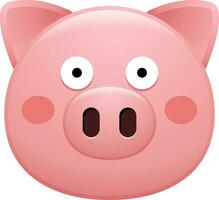 süß Schwein Gesicht Emoji Aufkleber vektor