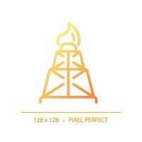 Bohren rig Gradient linear Vektor Symbol. Öl Also. Off-Shore Plattform. Petroleum Industrie. Gas Erkundung. dünn Linie Farbe Symbol. modern Stil Piktogramm. Vektor isoliert Gliederung Zeichnung