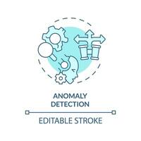 2d editierbar Anomalie Erkennung Symbol Darstellen ai ops, isoliert Vektor, Blau dünn Linie Illustration. vektor