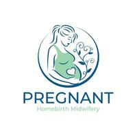 Schwangerschaft Logo schwanger Frau mütterlicherseits Vektor Illustration