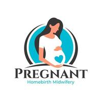 graviditet logotyp gravid kvinna moderlig vektor illustration