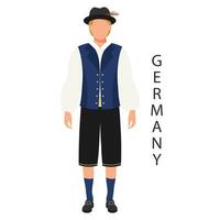 ein Mann im ein Deutsche National traditionell Kostüm. Kultur und Traditionen von Deutschland. Illustration, Vektor