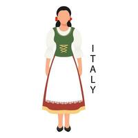 kvinna i italiensk folk retro kostym. kultur och traditioner av Italien. illustration, vektor