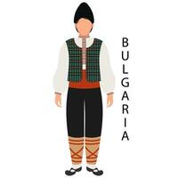 ein Mann im ein bulgarisch Volk Kostüm. Kultur und Traditionen von Bulgarien. Illustration, Vektor