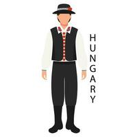 en man i en ungerska folk kostym och huvudbonad. kultur och traditioner av Ungern. illustration, vektor