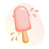 köstlich Eis Sahne auf ein Stock. Nachtisch, Lebensmittel. Illustration, Vektor