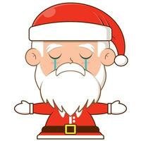 Santa claus Weinen und erschrocken Gesicht Karikatur süß vektor