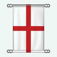 realistisk hängande flagga av England vimpel vektor