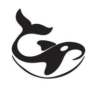 enkel svart späckhuggare val djur- mall logotyp kreativ design. mördare under vattnet djur. logotyp för företag, identitet och varumärke. vektor