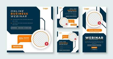 webinar digital företag konferens social media posta för uppkopplad marknadsföring befordran baner och webb internet annonser flygblad vektor