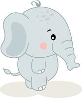 freundlich Baby Elefant isoliert auf Weiß vektor