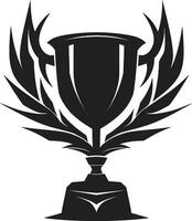 segrar serenad trofén symbol i svart design elegant sporter ambassadör eleganta emblem vektor
