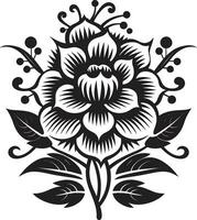 schwarz Blumen- Symbol zu erstellen ein Etikette Design schwarz Blumen- Symbol zu erstellen ein Muster Design vektor