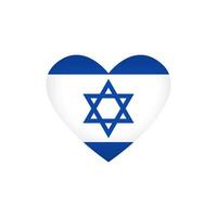 hjärta form med flagga av israel. kreativ logotyp med klippning mask. kärlek Israel ikon begrepp. sport eller resa symbol. internet knapp. bricka design. t skjorta grafisk. emblem mall. Välkommen till israel. vektor