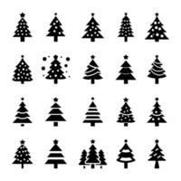einstellen von Weihnachten Bäume zum fröhlich Weihnachten und glücklich Neu Jahr. isoliert Design Hintergrund. Vektor Satz.