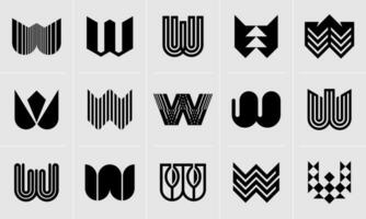 uppsättning av abstrakt brev w logotyp ikon design vektor