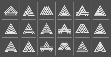 Technologie Linie Schaltkreis Brief ein Logo Symbol Design einstellen vektor