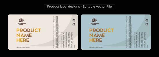 produkt etiketter design på en svart bakgrund redigerbar vektor fil fri ladda ner
