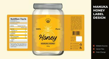 Manuka Honig Etikette Design mit Krug Verpackung Illustration vektor