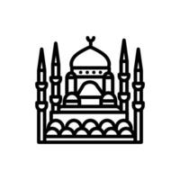 Blau Moschee Symbol im Vektor. Illustration vektor