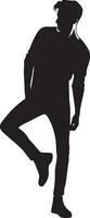 Mann Pose Vektor Silhouette Illustration schwarz Farbe 6