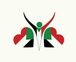 Sudan Herz Flagge Emblem Symbol abstrakt Vektor Illustration Design