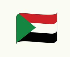 sudan flagga band emblem mitten öst Land ikon vektor illustration abstrakt design element