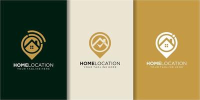 Heimatstandort, Inspiration für das Design des Heimnetzwerk-Logos. Home-Logo-Design vektor
