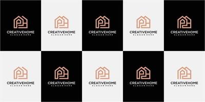 Satz von Buchstaben ph Home Logo Design Inspiration. ph-logo-design. vektor