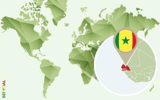 Infografik zum Senegal, detailliert Karte von Senegal mit Flagge. vektor