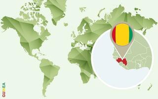 infographic för Guinea, detaljerad Karta av guinea med flagga. vektor