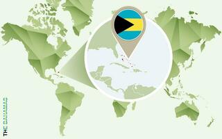 Infografik zum das Bahamas, detailliert Karte von das Bahamas mit Flagge. vektor