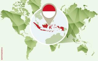 Infografik zum Indonesien, detailliert Karte von Indonesien mit Flagge. vektor