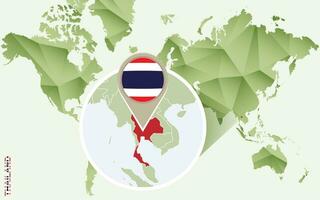 Infografik zum Thailand, detailliert Karte von Thailand mit Flagge. vektor