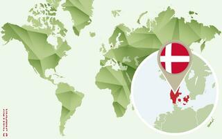 Infografik zum Dänemark, detailliert Karte von Dänemark mit Flagge. vektor